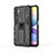 Funda Bumper Silicona y Plastico Mate Carcasa con Magnetico Soporte KC1 para Xiaomi Redmi Note 10T 5G Negro