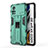 Funda Bumper Silicona y Plastico Mate Carcasa con Magnetico Soporte KC1 para Xiaomi Redmi Note 11E Pro 5G Verde