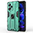 Funda Bumper Silicona y Plastico Mate Carcasa con Magnetico Soporte KC1 para Xiaomi Redmi Note 12 Explorer Verde