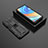 Funda Bumper Silicona y Plastico Mate Carcasa con Magnetico Soporte KC1 para Xiaomi Redmi Note 9S Negro