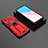 Funda Bumper Silicona y Plastico Mate Carcasa con Magnetico Soporte KC2 para Huawei Nova 8i Rojo