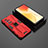 Funda Bumper Silicona y Plastico Mate Carcasa con Magnetico Soporte KC2 para Vivo X70 Pro+ Plus 5G Rojo