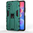 Funda Bumper Silicona y Plastico Mate Carcasa con Magnetico Soporte KC2 para Xiaomi Mi 11i 5G Verde
