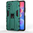 Funda Bumper Silicona y Plastico Mate Carcasa con Magnetico Soporte KC2 para Xiaomi Mi 11X 5G Verde