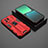 Funda Bumper Silicona y Plastico Mate Carcasa con Magnetico Soporte KC2 para Xiaomi Mi 13 5G Rojo
