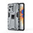 Funda Bumper Silicona y Plastico Mate Carcasa con Magnetico Soporte KC2 para Xiaomi Mi Mix 4 5G Gris