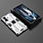 Funda Bumper Silicona y Plastico Mate Carcasa con Magnetico Soporte KC2 para Xiaomi Poco F4 GT 5G Blanco