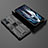 Funda Bumper Silicona y Plastico Mate Carcasa con Magnetico Soporte KC2 para Xiaomi Poco F4 GT 5G Negro