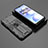 Funda Bumper Silicona y Plastico Mate Carcasa con Magnetico Soporte KC2 para Xiaomi Poco M4 5G Negro