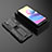 Funda Bumper Silicona y Plastico Mate Carcasa con Magnetico Soporte KC2 para Xiaomi Redmi Note 10 5G Negro