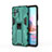 Funda Bumper Silicona y Plastico Mate Carcasa con Magnetico Soporte KC2 para Xiaomi Redmi Note 10S 4G Verde