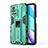 Funda Bumper Silicona y Plastico Mate Carcasa con Magnetico Soporte KC2 para Xiaomi Redmi Note 11 4G (2021) Verde