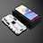 Funda Bumper Silicona y Plastico Mate Carcasa con Magnetico Soporte KC2 para Xiaomi Redmi Note 11 SE 5G Blanco