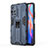 Funda Bumper Silicona y Plastico Mate Carcasa con Magnetico Soporte KC2 para Xiaomi Redmi Note 11T 5G Azul