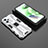Funda Bumper Silicona y Plastico Mate Carcasa con Magnetico Soporte KC2 para Xiaomi Redmi Note 12 5G Blanco