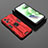Funda Bumper Silicona y Plastico Mate Carcasa con Magnetico Soporte KC2 para Xiaomi Redmi Note 12 5G Rojo