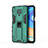 Funda Bumper Silicona y Plastico Mate Carcasa con Magnetico Soporte KC2 para Xiaomi Redmi Note 9 Pro Verde