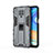 Funda Bumper Silicona y Plastico Mate Carcasa con Magnetico Soporte KC2 para Xiaomi Redmi Note 9S Gris