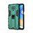 Funda Bumper Silicona y Plastico Mate Carcasa con Magnetico Soporte KC2 para Xiaomi Redmi Note 9S Verde