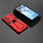 Funda Bumper Silicona y Plastico Mate Carcasa con Magnetico Soporte KC3 para OnePlus 9R 5G Rojo