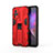 Funda Bumper Silicona y Plastico Mate Carcasa con Magnetico Soporte KC3 para Vivo V21 5G Rojo