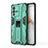 Funda Bumper Silicona y Plastico Mate Carcasa con Magnetico Soporte KC3 para Vivo V23 Pro 5G Verde