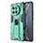 Funda Bumper Silicona y Plastico Mate Carcasa con Magnetico Soporte KC3 para Vivo X90 Pro 5G Verde