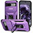 Funda Bumper Silicona y Plastico Mate Carcasa con Magnetico Soporte MQ1 para Google Pixel 8a 5G Morado