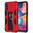 Funda Bumper Silicona y Plastico Mate Carcasa con Magnetico Soporte MQ1 para Samsung Galaxy A10e Rojo