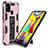 Funda Bumper Silicona y Plastico Mate Carcasa con Magnetico Soporte MQ1 para Samsung Galaxy M31 Oro Rosa