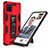 Funda Bumper Silicona y Plastico Mate Carcasa con Magnetico Soporte MQ1 para Samsung Galaxy M60s Rojo