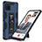 Funda Bumper Silicona y Plastico Mate Carcasa con Magnetico Soporte MQ1 para Samsung Galaxy Note 10 Lite Azul