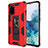 Funda Bumper Silicona y Plastico Mate Carcasa con Magnetico Soporte MQ1 para Samsung Galaxy S20 Plus Rojo