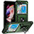 Funda Bumper Silicona y Plastico Mate Carcasa con Magnetico Soporte MQ2 para Samsung Galaxy Z Flip5 5G Verde