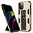 Funda Bumper Silicona y Plastico Mate Carcasa con Magnetico Soporte para Apple iPhone 12 Pro Max Oro