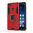 Funda Bumper Silicona y Plastico Mate Carcasa con Magnetico Soporte para Huawei Y9 (2018) Rojo