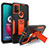 Funda Bumper Silicona y Plastico Mate Carcasa con Magnetico Soporte para Motorola Moto G10 Power Naranja