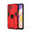 Funda Bumper Silicona y Plastico Mate Carcasa con Magnetico Soporte para Oppo A94 4G Rojo