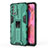 Funda Bumper Silicona y Plastico Mate Carcasa con Magnetico Soporte para Oppo A95 4G Verde