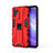 Funda Bumper Silicona y Plastico Mate Carcasa con Magnetico Soporte para Oppo F19 Pro+ Plus 5G Rojo