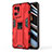 Funda Bumper Silicona y Plastico Mate Carcasa con Magnetico Soporte para Oppo Find X5 Pro 5G Rojo