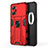 Funda Bumper Silicona y Plastico Mate Carcasa con Magnetico Soporte para Oppo K10 Pro 5G Rojo