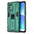 Funda Bumper Silicona y Plastico Mate Carcasa con Magnetico Soporte para Oppo Reno6 Pro 5G Verde