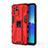 Funda Bumper Silicona y Plastico Mate Carcasa con Magnetico Soporte para Oppo Reno6 Z 5G Rojo