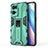 Funda Bumper Silicona y Plastico Mate Carcasa con Magnetico Soporte para Oppo Reno7 Pro 5G Verde