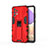 Funda Bumper Silicona y Plastico Mate Carcasa con Magnetico Soporte para Samsung Galaxy A32 5G Rojo