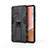 Funda Bumper Silicona y Plastico Mate Carcasa con Magnetico Soporte para Samsung Galaxy A72 4G Negro