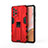 Funda Bumper Silicona y Plastico Mate Carcasa con Magnetico Soporte para Samsung Galaxy A72 4G Rojo