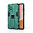 Funda Bumper Silicona y Plastico Mate Carcasa con Magnetico Soporte para Samsung Galaxy A72 5G Verde