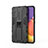 Funda Bumper Silicona y Plastico Mate Carcasa con Magnetico Soporte para Samsung Galaxy A82 5G Negro